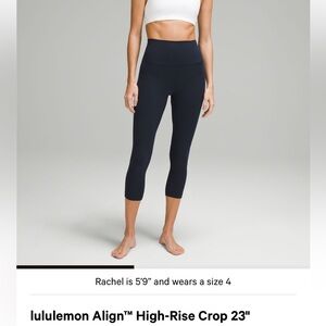 Lululemon Athletica Navy Align High-Rise Crop Leggings